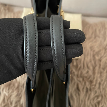 Preloved Authentic Rank A Gucci Horsebit 1955 tote bag in black leather