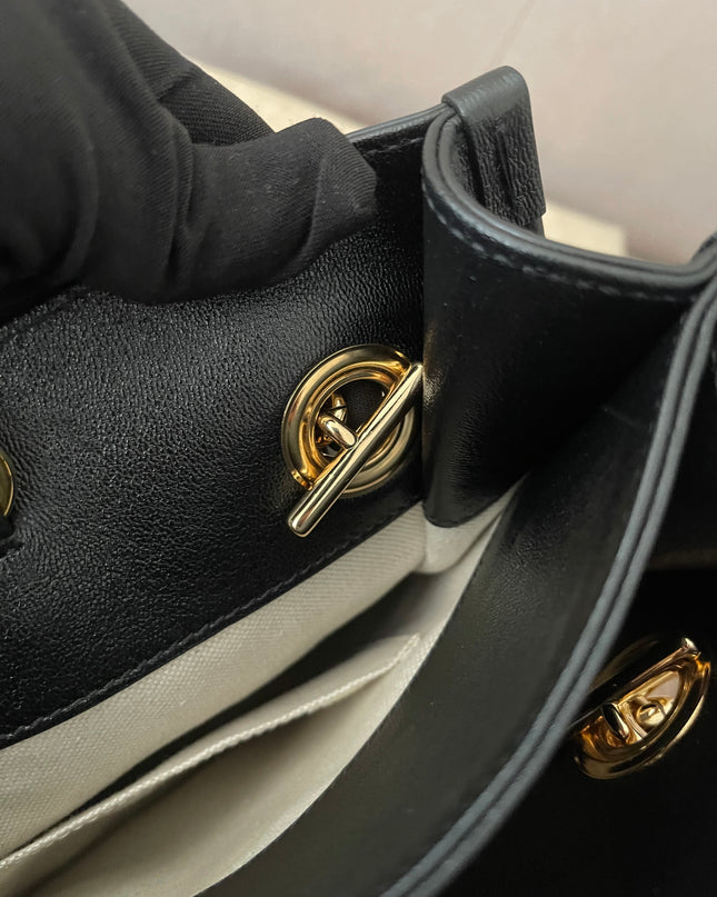 Preloved Authentic Rank A Gucci Horsebit 1955 tote bag in black leather