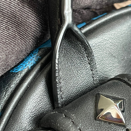 Preloved Authentic MCM Stark Backpack in Blue Black Visetos