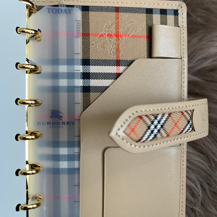 Burberry Brown Nova Check Leather Notebook Cover