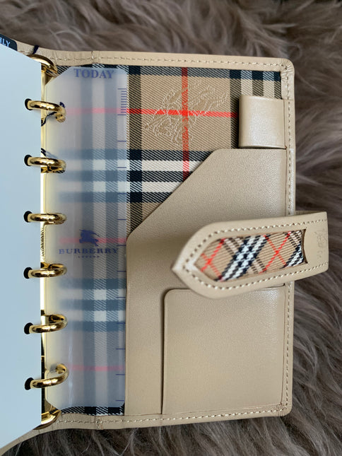 Burberry Brown Nova Check Leather Notebook Cover