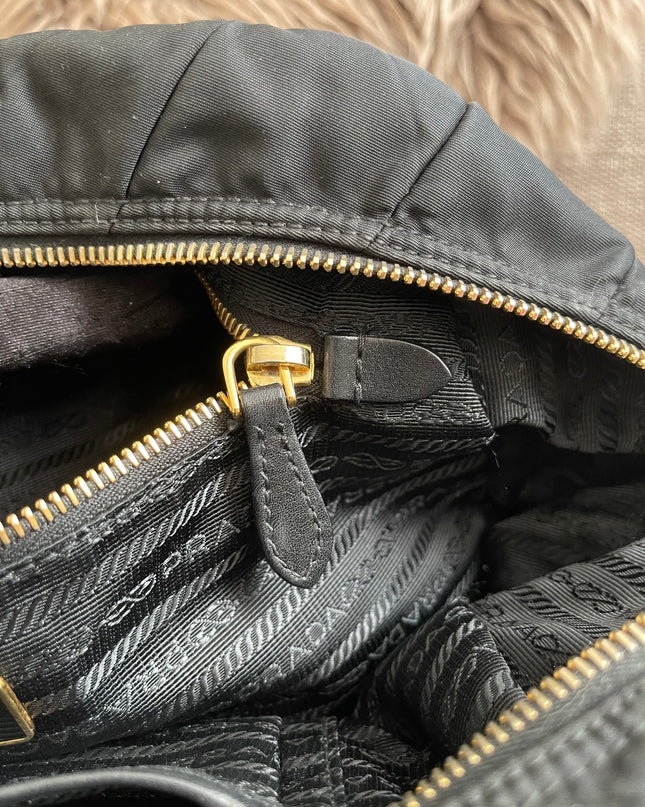 Preloved Authentic Prada Quilted Nylon Tessuto Bomber Bag – Black