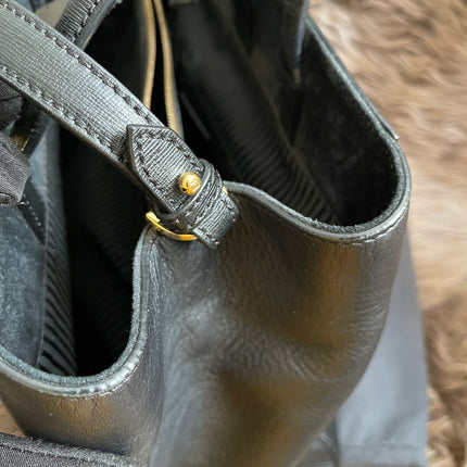 Preloved Fendi 2 Jours Bag Medium in Black w/initial