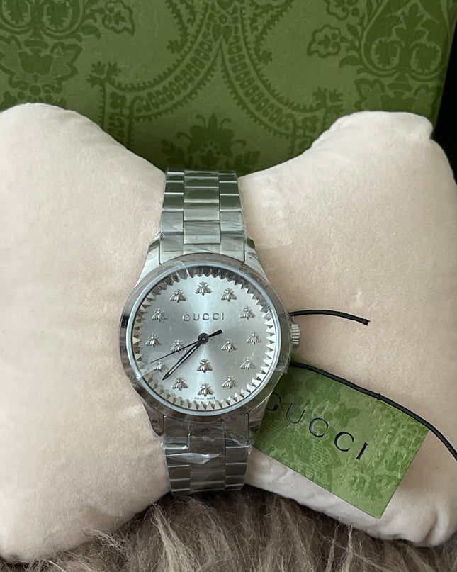Preloved Authentic unused Gucci G-Timeless bee 32mm stainless steel watch