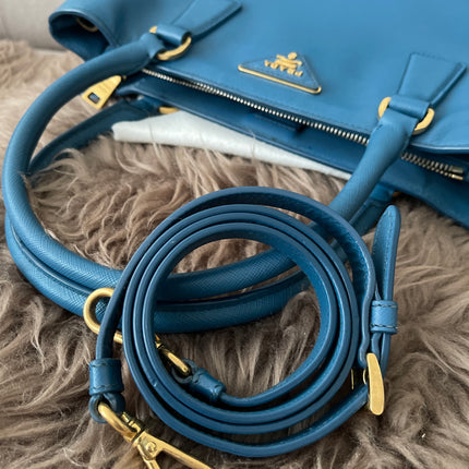 Preloved Authentic Prada Light Blue Galleria Tote Bag