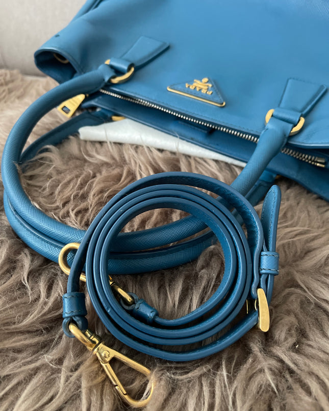 Preloved Authentic Prada Light Blue Galleria Tote Bag
