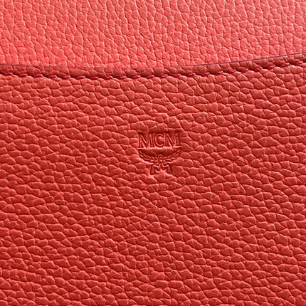 Preloved Authentic MCM Patricia Top Handle Bag – Fiesta Red with Cognac Visetos Panel
