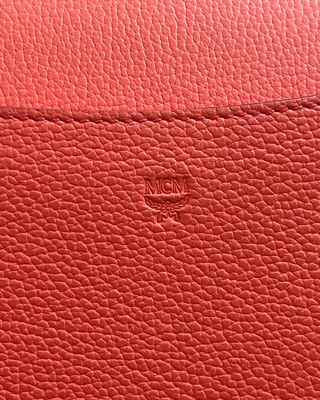 Preloved Authentic MCM Patricia Top Handle Bag – Fiesta Red with Cognac Visetos Panel
