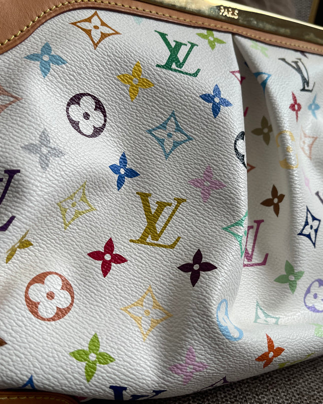 Preloved Authentic Louis Vuitton Monogram Multicolore Judy MM – White