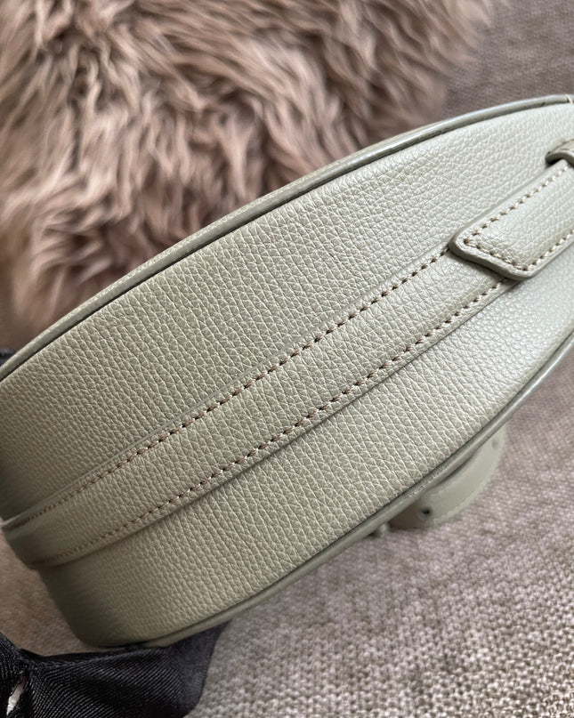 Preloved Authentic Polène Numéro Un Nano – Sage Green Textured Leather