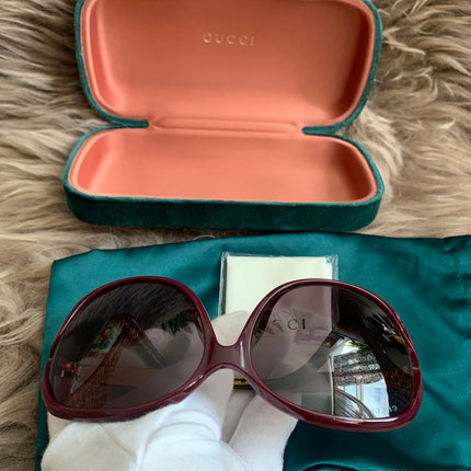 Gucci Burgundy/Black GG00765 Butterfly Sunglasses