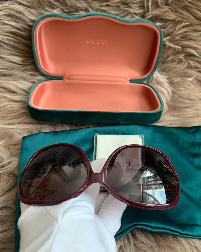Gucci Burgundy/Black GG00765 Butterfly Sunglasses