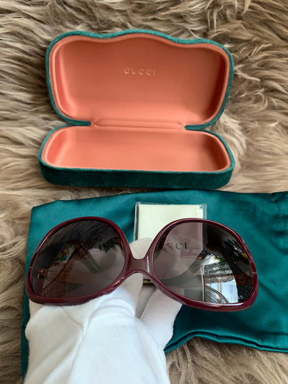 Gucci Burgundy/Black GG00765 Butterfly Sunglasses