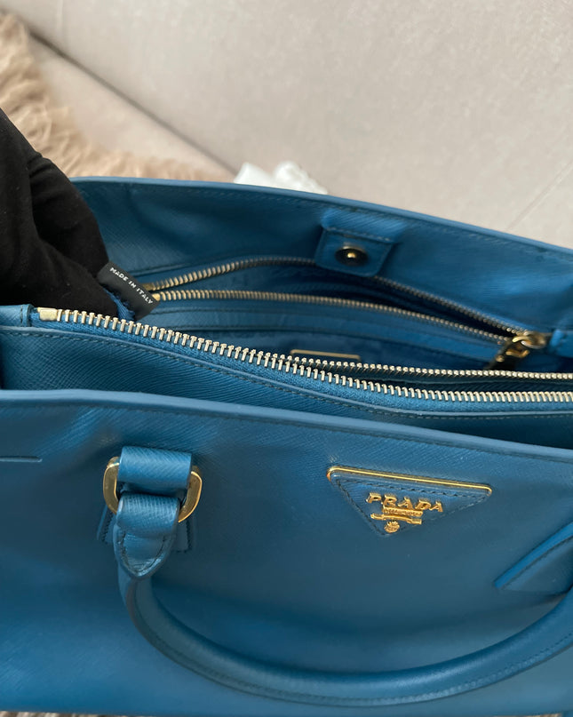 Preloved Authentic Prada Light Blue Galleria Tote Bag
