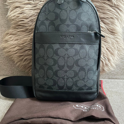 Preloved Authentic Coach Charter Crossbody Sling Bag in Signature Canvas