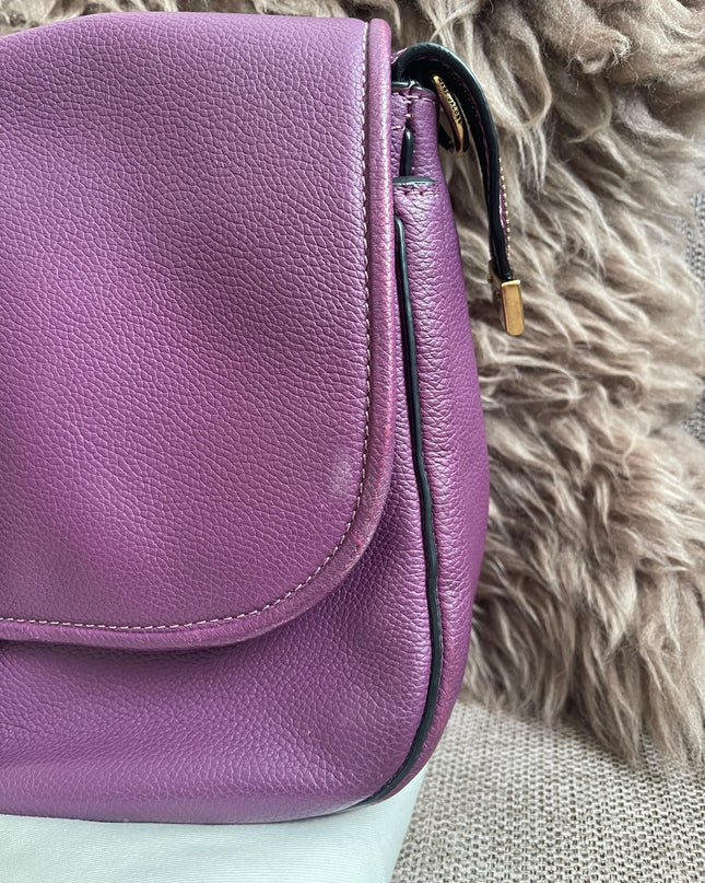 Preloved Authentic Marc Jacobs Interlock Saddle Bag in Plum