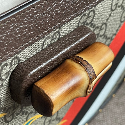 Preloved Authentic Gucci GG Supreme Canvas Leather and Python Medium Bamboo 1947 Top Handle Bag