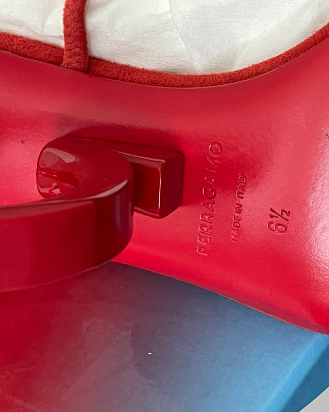 Preloved Authentic Ferragamo Elina square-toe sandal sz 6.5