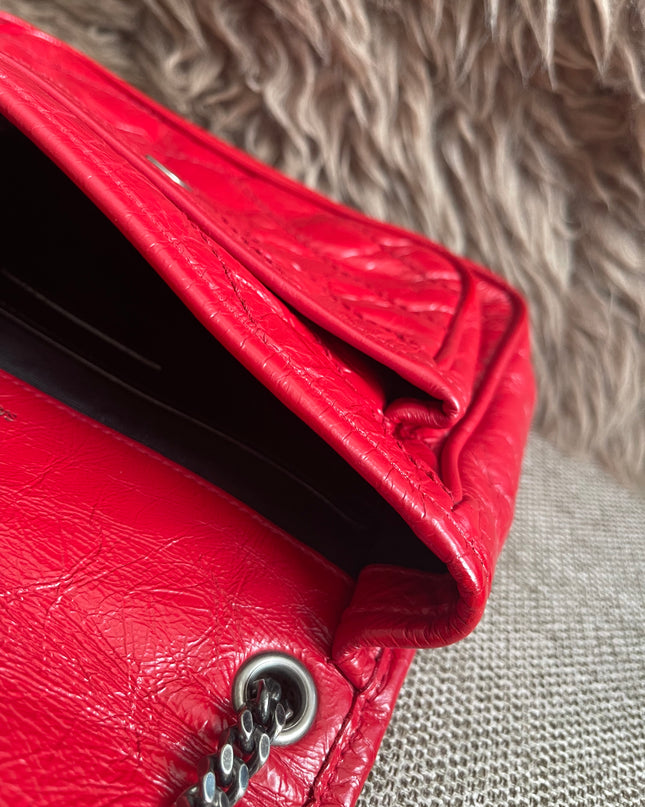 Preloved Authentic Saint Laurent Niki Baby Shoulder Bag — Red