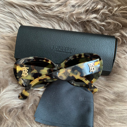 BURBERRY Dark Havana Cat Eye Women's
