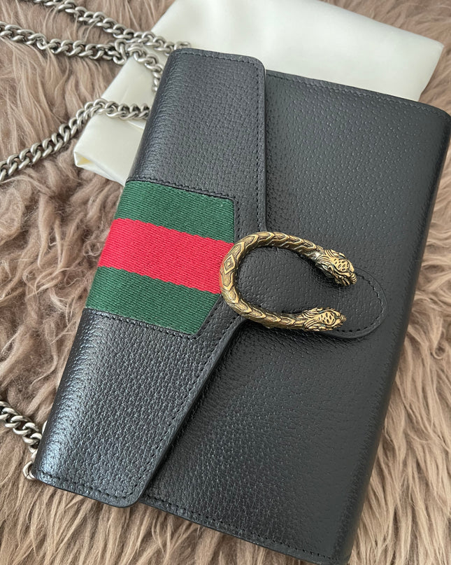 Preloved Authentic Gucci Dionysus Web Chain Wallet Leather Small crossbody bag