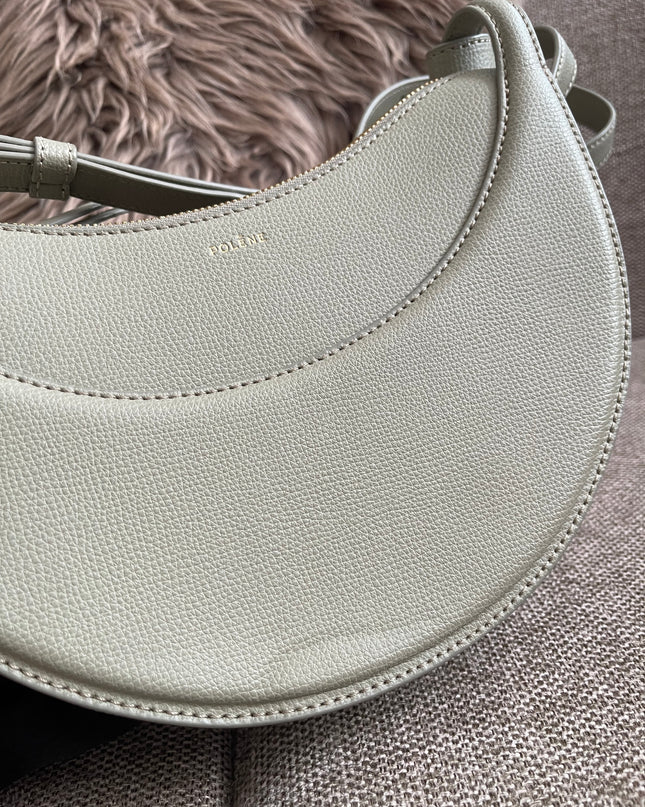 Preloved Authentic Polène Numéro Un Nano – Sage Green Textured Leather