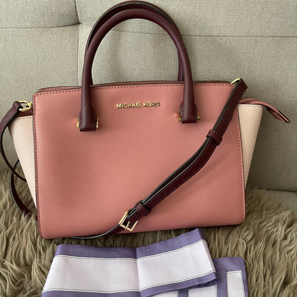 Preloved Authentic Michael Kors Selma Saffiano Leather Medium Satchel
