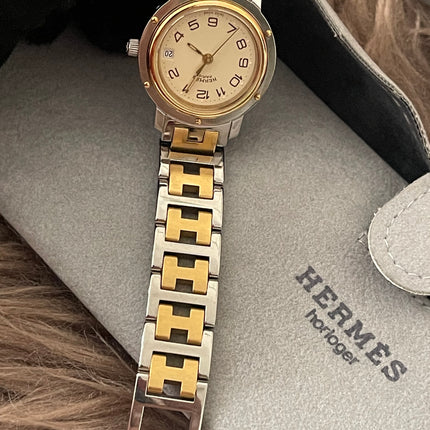 Preloved Authentic Hermès Clipper Watch (2-Tone)