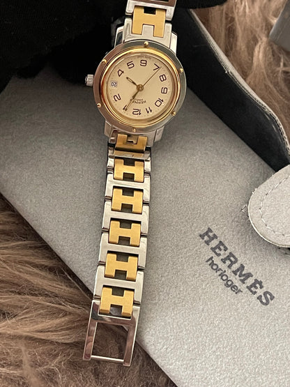 Preloved Authentic Hermès Clipper Watch (2-Tone)