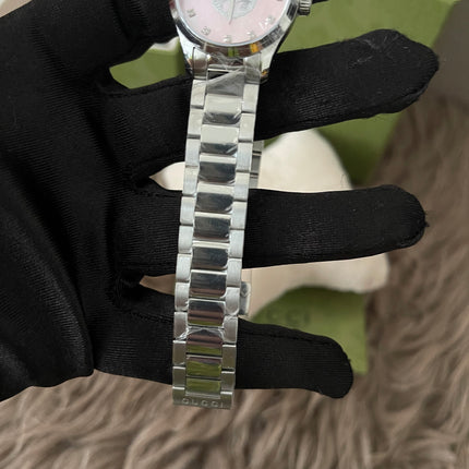 Preloved Authentic Gucci G-Timeless Mystic Cat (Feline Head) – Pink Mother-of-Pearl Dial