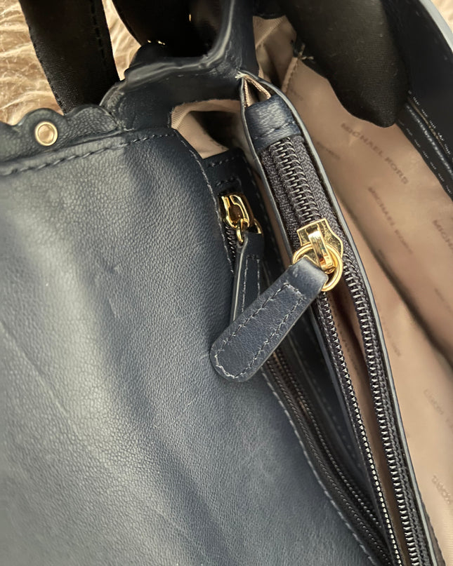 Preloved Authentic Michael Kors Black Leather Small Sloan Studded Chain Shoulder Bag