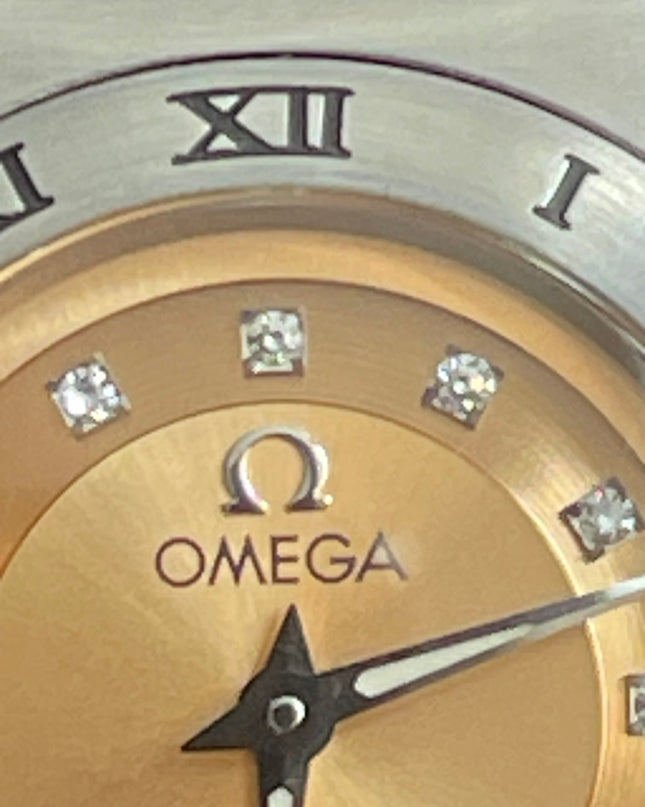 Preloved Authentic Omega Constellation Mini Cindy Crawford Orange Dial Ladies Watch