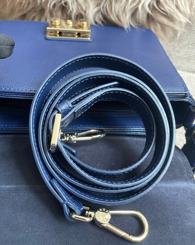 Preloved Authentic Furla Metropolis Small Shoulder Bag Navy Blue