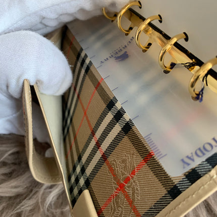 Burberry Brown Nova Check Leather Notebook Cover
