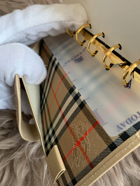 Burberry Brown Nova Check Leather Notebook Cover