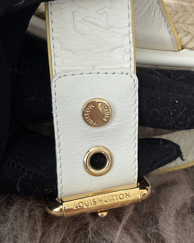 Preloved Authentic Louis Vuitton White Monogram Wedge Sandals in 36.5