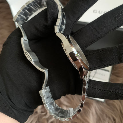 GUCCI Quartz watch/Analog/Stainless steel/BEG/SLV/SS/126.4