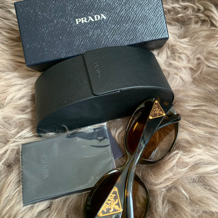 Prada Brown Oversized Oval Frame Sunglasses