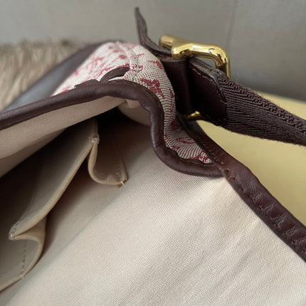 Preloved Authentic Louis Vuitton Monogram Mini Lin Marjorie shoulder bag in burgundy cloth with leather trim