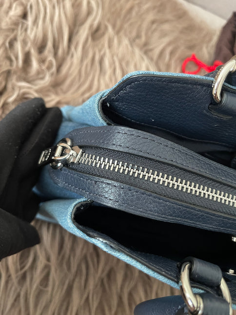 Authentic Preloved Coach Mini Lillie Carryall (Denim Multi)