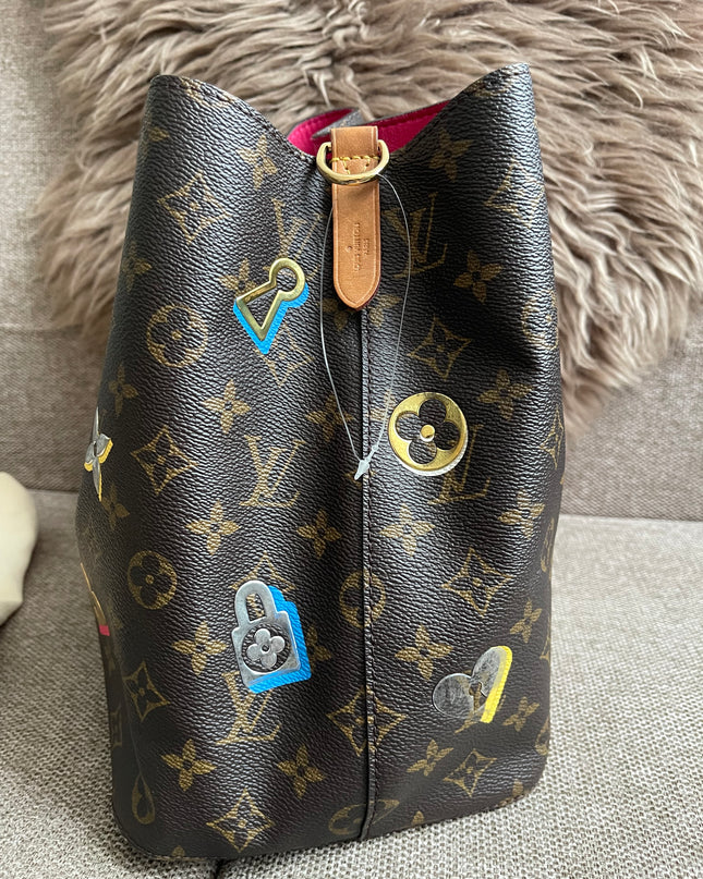 Preloved Authentic Louis Vuitton NéoNoé BB — Monogram Love Lock (Limited Edition)