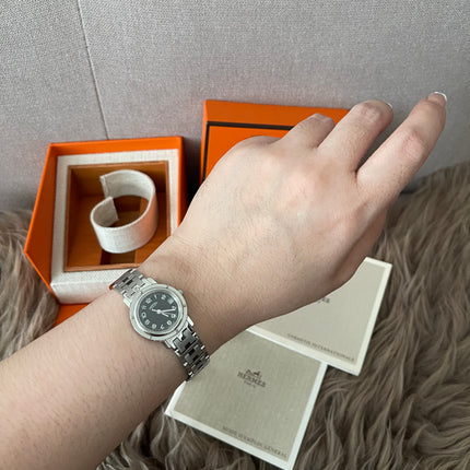 Preloved Authentic Hermes Stainless Steel Clipper 24mm Watch