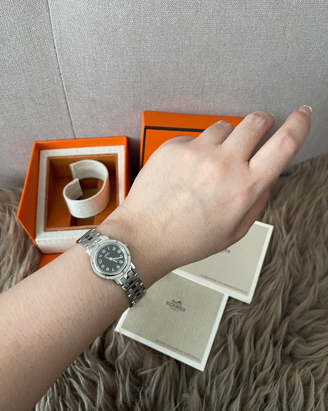 Preloved Authentic Hermes Stainless Steel Clipper 24mm Watch