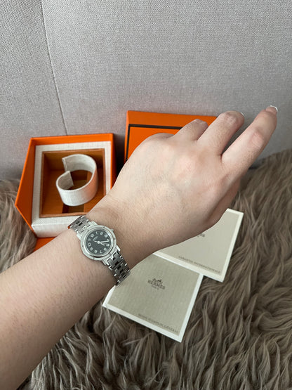 Preloved Authentic Hermes Stainless Steel Clipper 24mm Watch