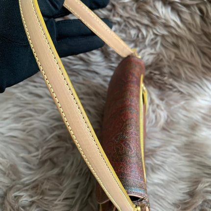 Etro Multicolor Paisley Coated Canvas and Leather Flap Crossbody Bag