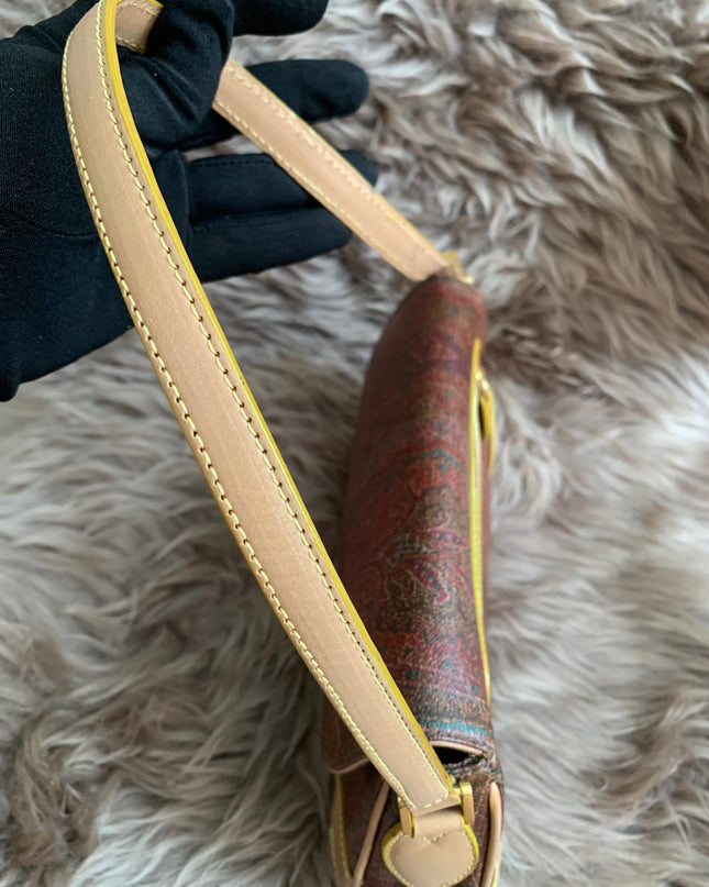 Etro Multicolor Paisley Coated Canvas and Leather Flap Crossbody Bag