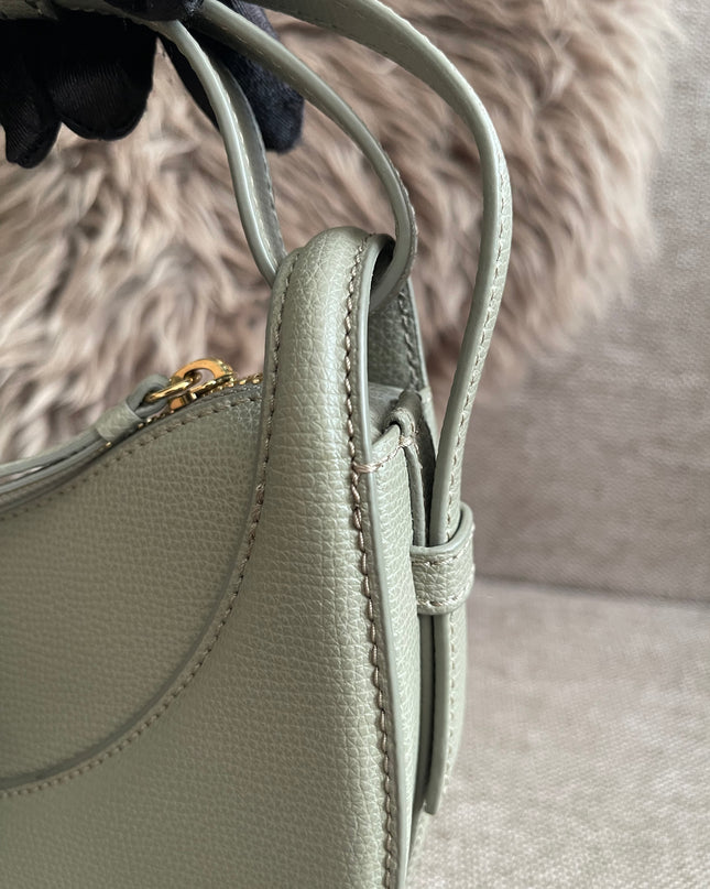 Preloved Authentic Polène Numéro Un Nano – Sage Green Textured Leather