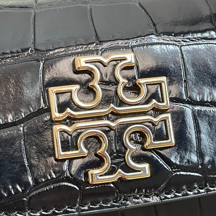 Preloved Authentic Tory Burch Britten Embossed Satchel in Black