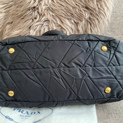 Preloved Authentic Prada Quilted Nylon Tessuto Bomber Bag – Black