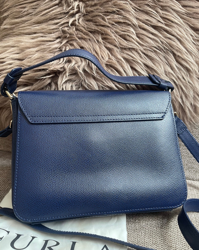 Preloved Authentic Furla Metropolis Small Shoulder Bag Navy Blue
